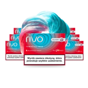Rivo Blossom Twist carton — glo HILO cherry-coconut rooibos sticks