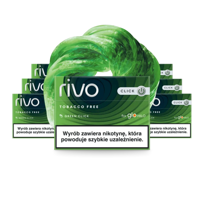 Rivo Green Click carton — glo HILO green-mint rooibos sticks
