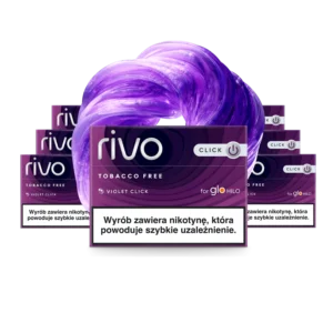 Rivo Violet Click carton — glo HILO rooibos blueberry capsule sticks